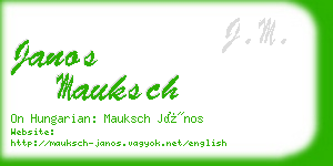 janos mauksch business card